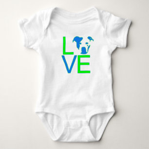 Camiseta Amor do pitbull - verde de néon e azul
