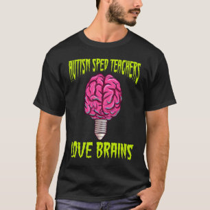Camiseta Amor do Professor de Halloween Autismo Brains