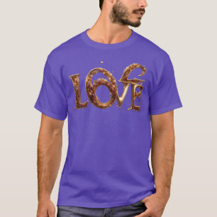CAMISETA AMOR DORADO BRILHANTE ENFEITADO COM PEDRAS PRECIOS