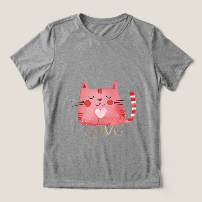 Camiseta Amor Dourado a Gato Rosa (Design frontal)
