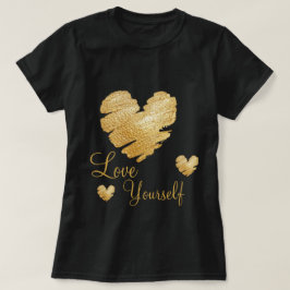 Camiseta Amor dourado você mesmo do coração