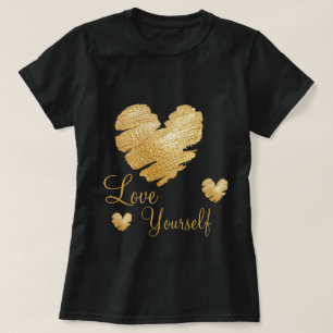 Camiseta Amor dourado você mesmo do coração