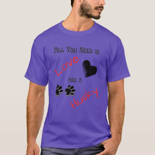 Camiseta amor e amigo husky