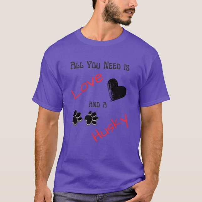 Camiseta amor e amigo husky (Frente)