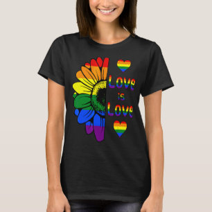 Camiseta Amor É Amor Arco-Íris Girassol Lgbb Gay Lésbica Pr