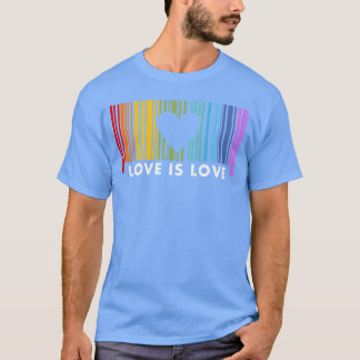 Camiseta Amor é Amor Barcod Menina Arco-íris