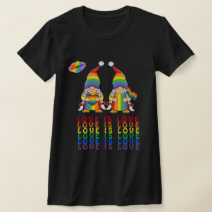 Camiseta Amor é Amor - Casal dos Gnomos Lésbicos