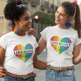 Camiseta Amor é amor coração arco-íris Orgulho LGBTQ T-Shir