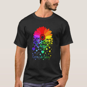 Camiseta Amor é amor Daisy LGBT Rainbow Pride Day LGBT Mon