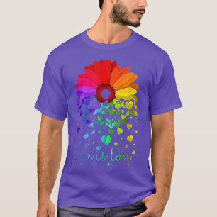 Camiseta Amor É Amor Lgbt Rainbow Love Daisy Gay Lesbian P