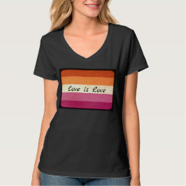 Camiseta Amor é Amor, LGBTQ+ Lésbicas Cores de Bandeira T-S