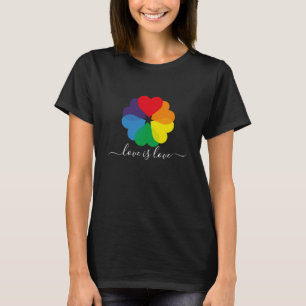 Camiseta Amor é amor Orgulho Arco-Íris Corações LGBTQ