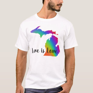 Camiseta Amor é amor   Orgulho de Michigan