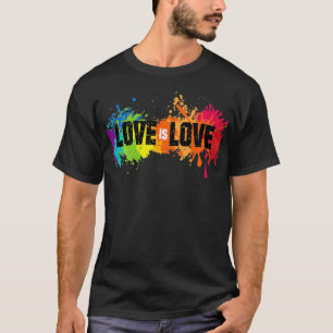 Camiseta Amor é Amor, Rainbow Splatter LGBT Pride Tee, Gay