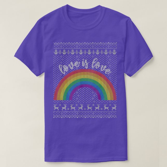 Camiseta Amor é Amor Suado De Natal Feio Prid Gay (Frente do Design)
