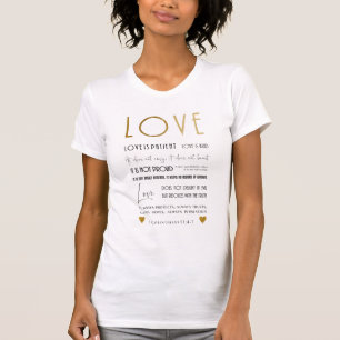Camiseta Amor é Bíblia paciente verso Tipografia Dourada