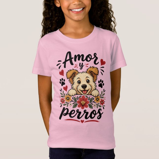 Camiseta Amor e Cães Design Divertido para Amantes de Cães (Frente)