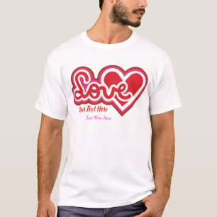 Camiseta Amor e Coração – Design Romântico de Dia dos Namor
