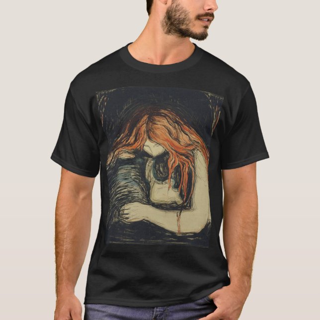 Camiseta Amor e Dor (O Vampiro) (por Edvard Munch) (Frente)