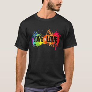 Camiseta Amor é Gay LGB Orgulho do Arco-Íris Lésbico Vintag