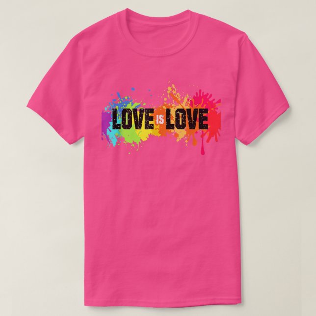 Camiseta Amor é Gay Prid do Orgulho LGBT do Arco Arco-Íris (Frente do Design)