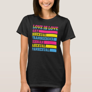 Camiseta Amor é Gay Transgênero Pans Asexuais