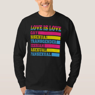 Camiseta Amor é Gay Transgênero Pans Asexuais