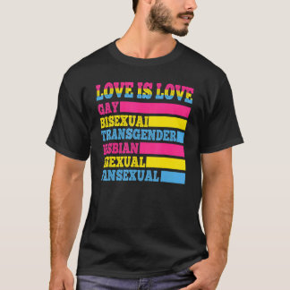 Camiseta Amor é Gay Transgênero Pans Asexuais