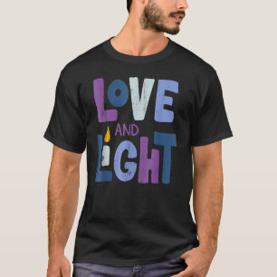 Camiseta Amor E Hanukkah Menorah Judeu Chanukah PJ
