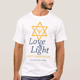 Camiseta Amor e Luz | Família simples de Hanukkah