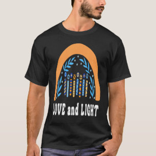 Camiseta Amor E Luz Hanukkah Arco-íris Menorah Judaico Jude