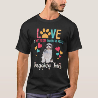 Camiseta Amor É Nariz Molhado Slobbery Kisses Wagging Tails