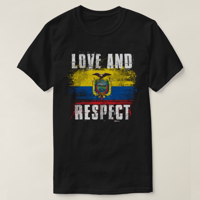 Camiseta Amor e orgulho do Ecuadorian da bandeira   de (Frente do Design)