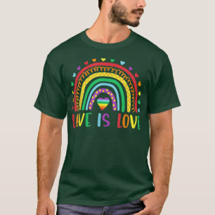Camiseta Amor é Orgulho gay Mês de Arco-Íris Colorido