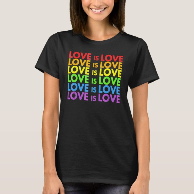 Camiseta Amor é Orgulho Marcha Arco-Íris Igualdade (Frente)
