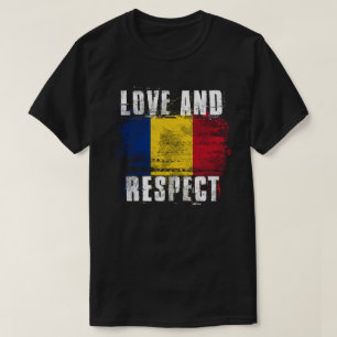 Camiseta Amor e orgulho romeno T   da bandeira de Romania