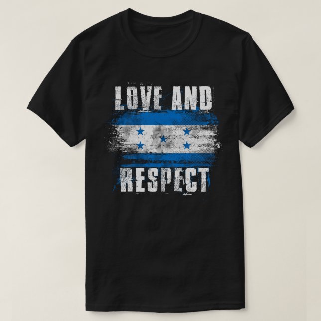 Camiseta Amor e orgulho T do Honduran   da bandeira de (Frente do Design)