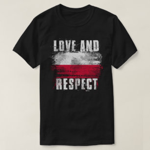 Camiseta Amor e orgulho T do polonês   da bandeira do