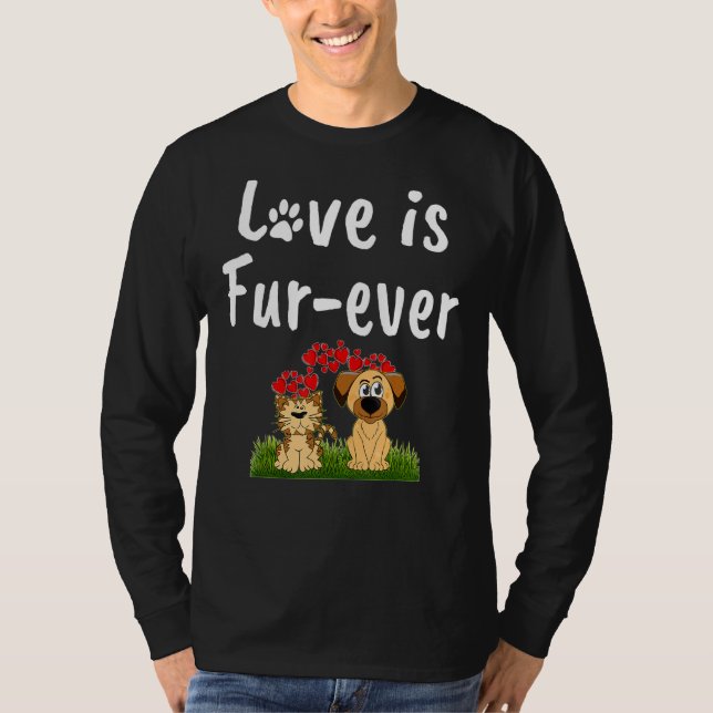 Camiseta Amor É Pele De Gato E Cão Adopti (Frente)