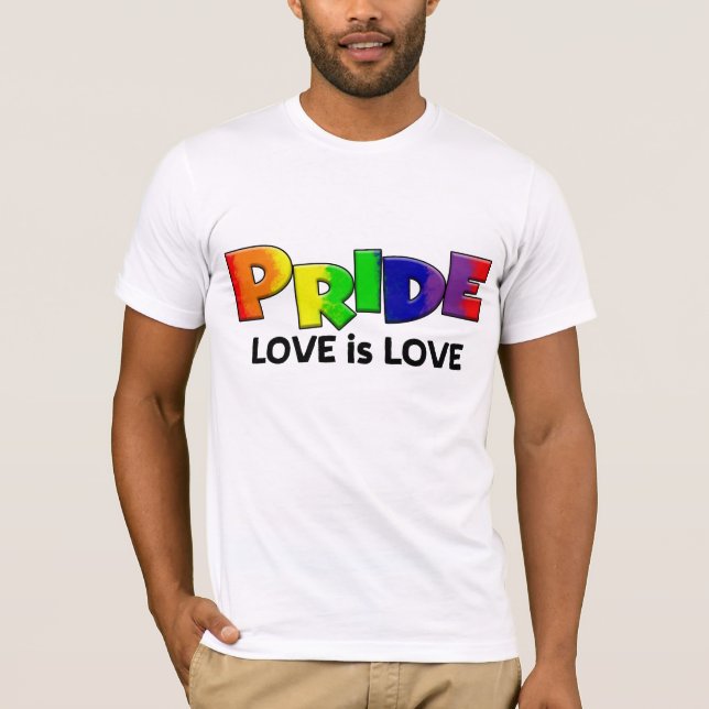 CAMISETA AMOR E SUPORTE LGBTQ PRIDE RAINBOW (Frente)