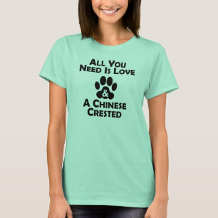 Camiseta Amor e um com crista chinês