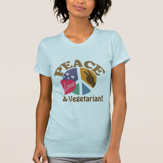 Camiseta Amor e vegetariano da paz