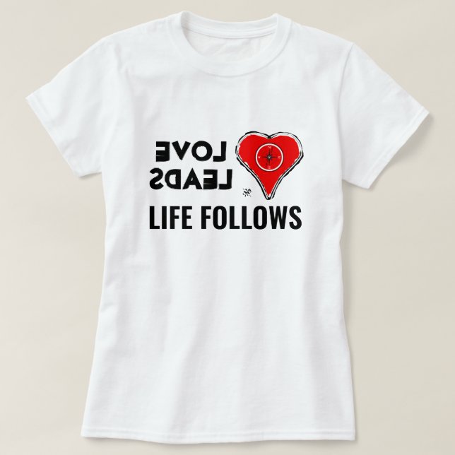 Camiseta Amor e vida: Pistas de amor, a vida segue (Frente do Design)