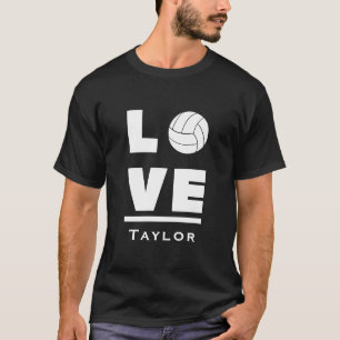 Camiseta Amor E Vôlei Desporto Fã Nome Personalizado