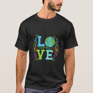 Camiseta Amor Eh Salve O Planeta Floral Eh Dia