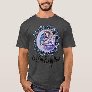 Camiseta Amor Em Cada Gota Mãe Floral Bô Amamentando Um
