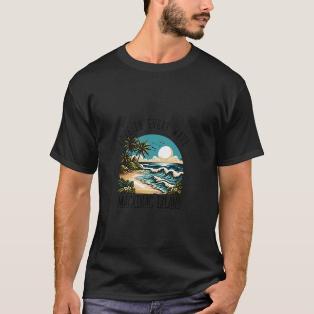 Camiseta Amor em cada onda - Ilha Mackinac (Frente)