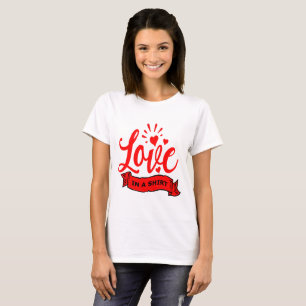 Camiseta Amor em Camisa, Corações e Amor Namorados, ZFJ