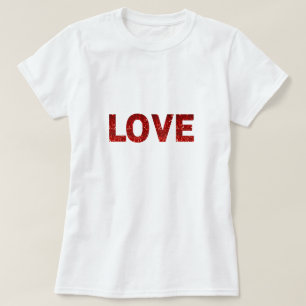 Camiseta Amor em Letras Vermelhas
