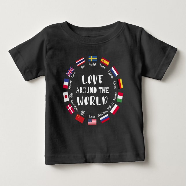 Camiseta Amor em Todo o Mundo Idiomas  (Frente)